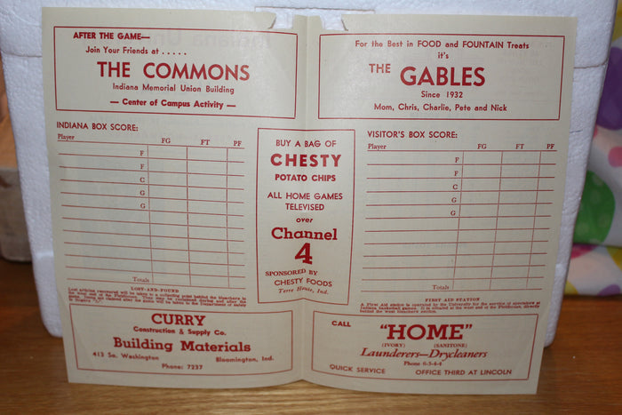 1956 Indiana University vs UCLA Basketball Program - Vintage Indy Sports