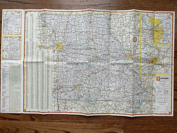 1963 Shell Missouri State Highway Transportation Travel Road Map