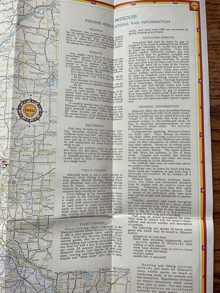 1963 Shell Missouri State Highway Transportation Travel Road Map
