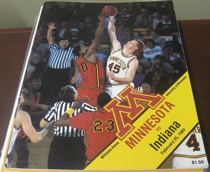 1989 Indiana vs Minnesota Basketball Program - Vintage Indy Sports