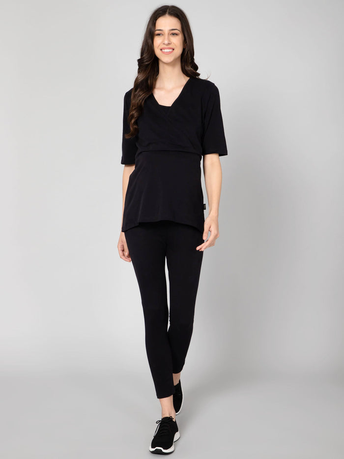 247 Zactive™ Black High Waisted Maternity Leggings - House Of Zelena™