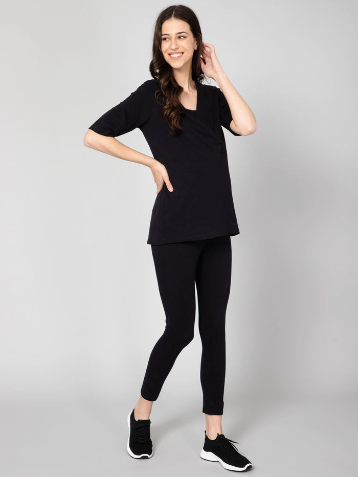 247 Zactive™ Black High Waisted Maternity Leggings - House Of Zelena™