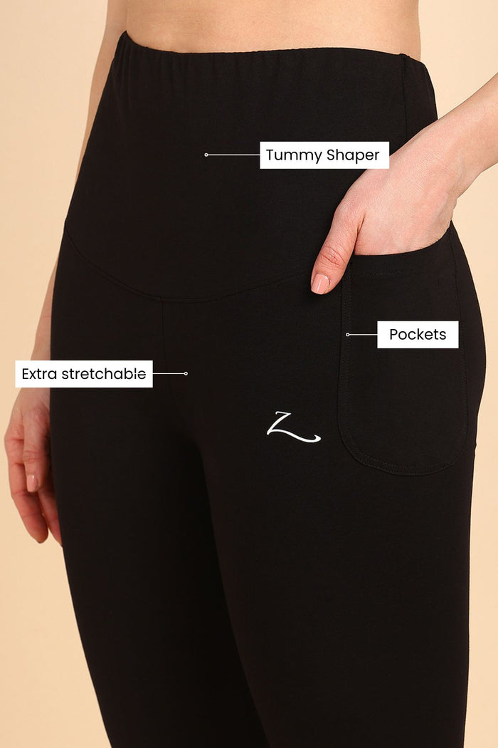 247 Zactive™ Black Maternity Leggings (Pregnancy & Postpartum) - House Of Zelena™