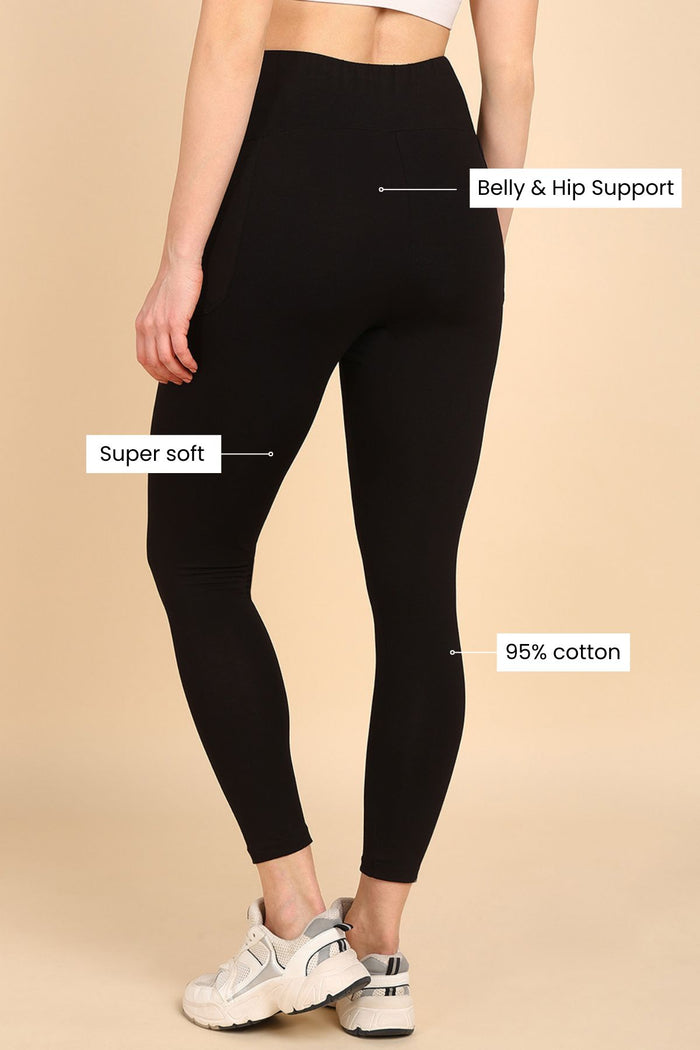 247 Zactive™ Black Maternity Leggings (Pregnancy & Postpartum) - House Of Zelena™