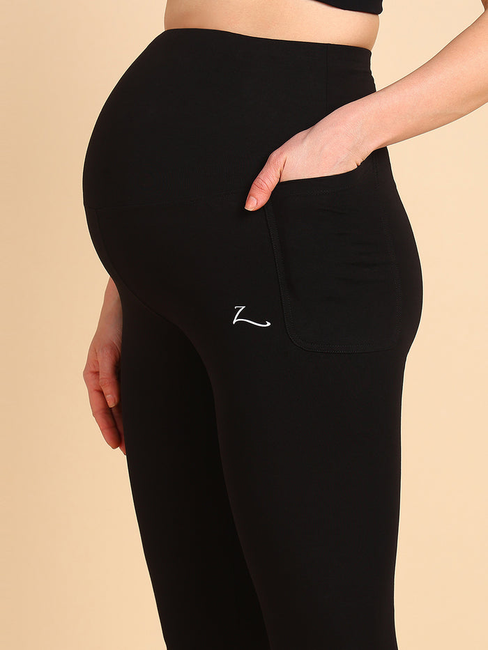 247 Zactive™ Black Maternity Leggings (Pregnancy & Postpartum) - House Of Zelena™