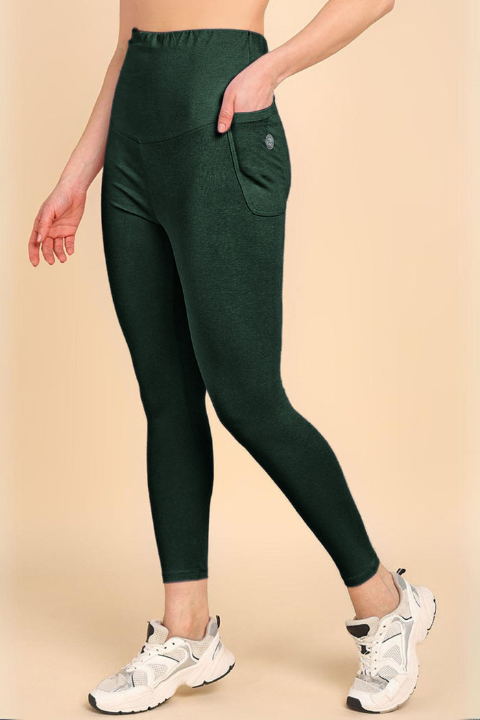 247 Zactive™ Bottle Green High Waist Leggings (Pregnancy & Postpartum)