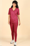 247 Zactive™ Deep Red Zipless Maternity Top & Legging Set