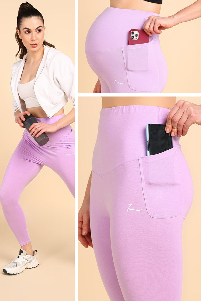 247 Zactive™ Lavender Maternity Legging (Pregnancy & Postpartum) - House Of Zelena™