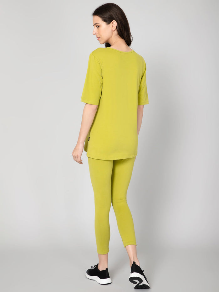 247 Zactive Olive Green Zipless Pregnancy Top & Leggings Set for Pregnancy