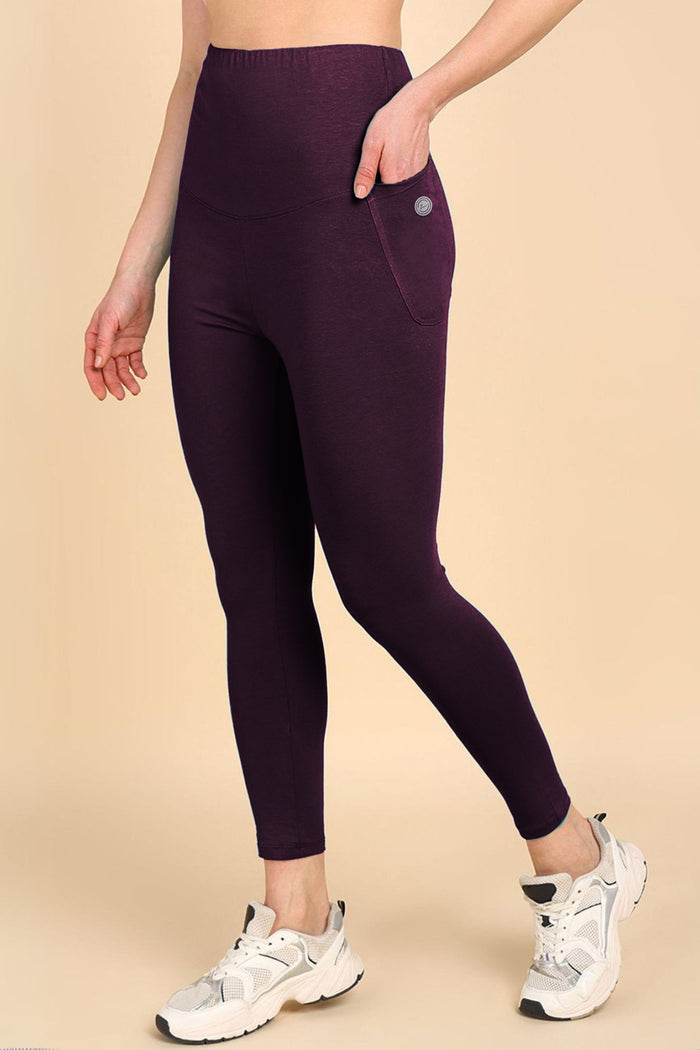 247 Zactive™ Plum High Waist Leggings (Pregnancy & Postpartum)