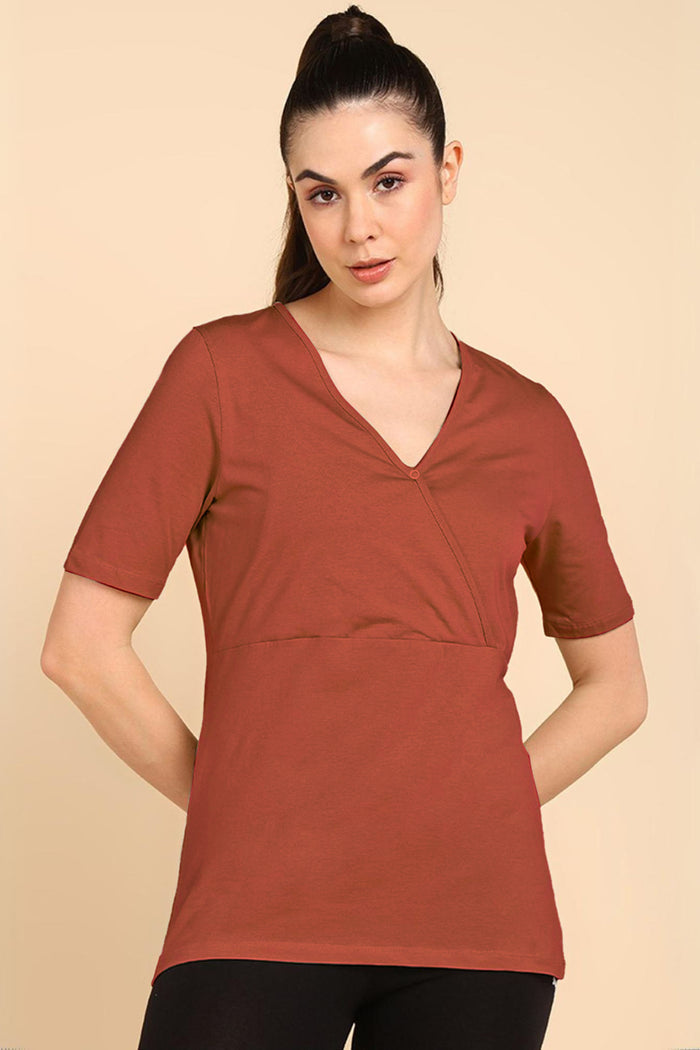 247 Zactive™ Rust Zipless Maternity Top & Legging Set