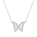 925 Sterling Silver Butterfly Pendant Necklace for Women Birthday Christmas Gift Pave Setting CZ Fine Jewelry