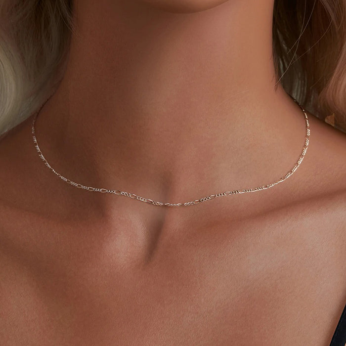 925 Sterling Silver Chain Necklace Classic Cable Chain Necklace Thin & Dainty & Sturdy Chain Necklaces 17.71 Inch