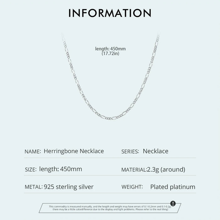 925 Sterling Silver Chain Necklace Classic Cable Chain Necklace Thin & Dainty & Sturdy Chain Necklaces 17.71 Inch