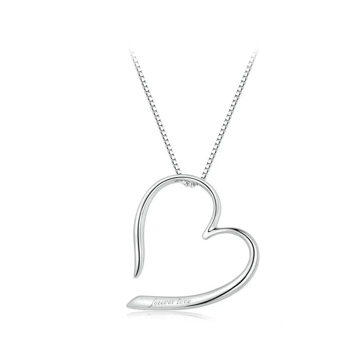 925 Sterling Silver Magic Heart Pendant Necklace Simple Forever Love Neck Chain for Women Valentine's Day Gift