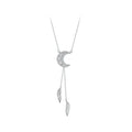 925 Sterling Silver Moon Dreamcatcher Pendant Necklace Feather Necklace for Women Fine Jewelry
