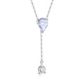 925 Sterling Silver Purple Zircon Lily of the Valley Pendant Necklace Elegent Neck Chain for Women Fine Jewelry