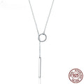 925 Sterling Silver Round Circle Line Geometric Pendant Necklaces for Women Sterling Silver Jewelry