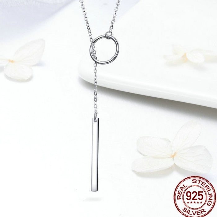 925 Sterling Silver Round Circle Line Geometric Pendant Necklaces for Women Sterling Silver Jewelry