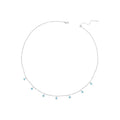 925 Sterling Silver Simple Clavicle Chain Chokers Turquoise Bead Necklace for Women Fine Jewelry Gift