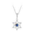 925 Sterling Silver Star of David Evil Eye Necklace, Starburst Demon Eye Pendant Protection Jewel for Women Men