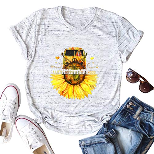 A Little Hippie A Little Hood T-Shirt Sunflower Peace Shirt