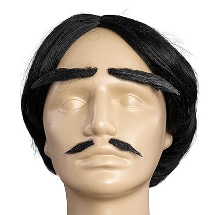 Adams Spooky Family Gomez Wig Mustache Eyebrow Halloween Costume Cosplay Set - TVStoreOnline