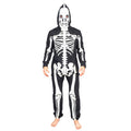 Adult Halloween Skeleton Costume Jumpsuit with Hood - Glow in the Dark Option