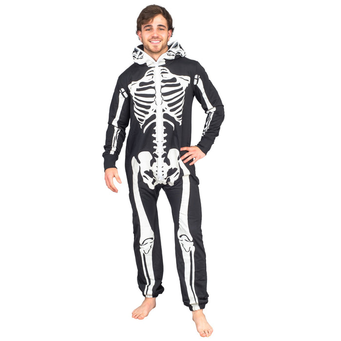 Adult Halloween Skeleton Cosplay Costume Glow in Dark Jumpsuit