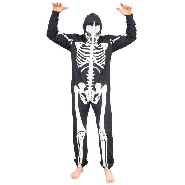 Adult Halloween Skeleton Cosplay Costume Glow in Dark Jumpsuit