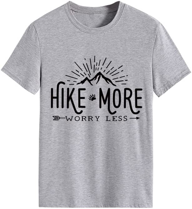 Adventure Tshirt for Women Hike More Worry Less Tees Tops