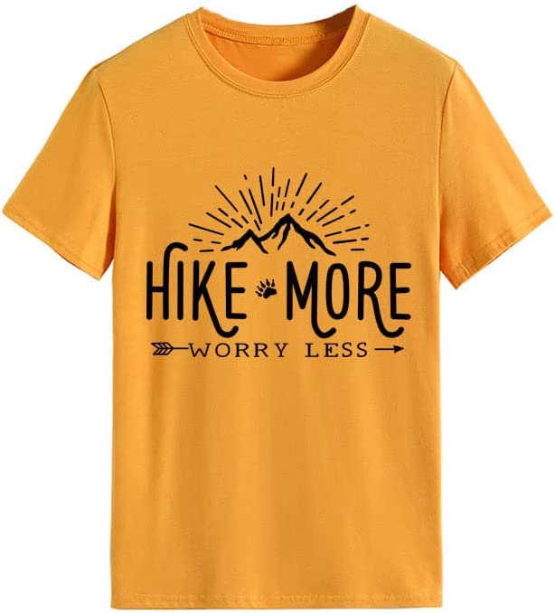 Adventure Tshirt for Women Hike More Worry Less Tees Tops