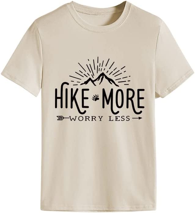 Adventure Tshirt for Women Hike More Worry Less Tees Tops
