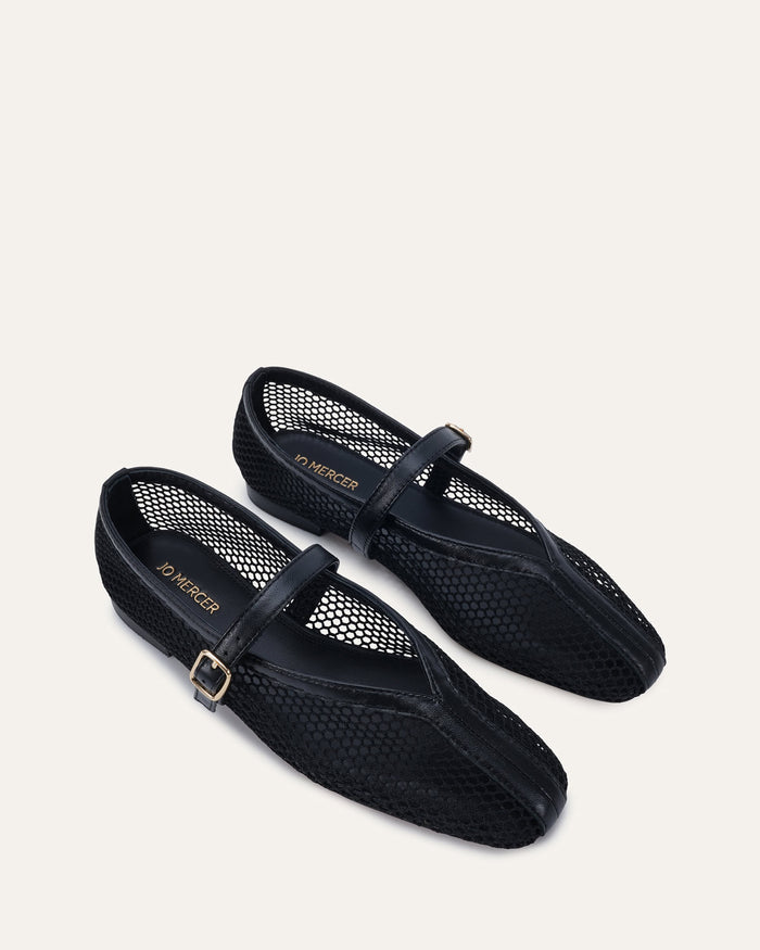 AIDA CASUAL FLATS BLACK MESH