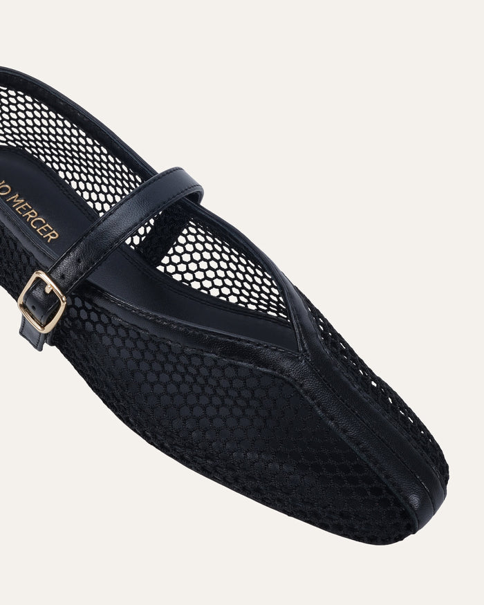 AIDA CASUAL FLATS BLACK MESH