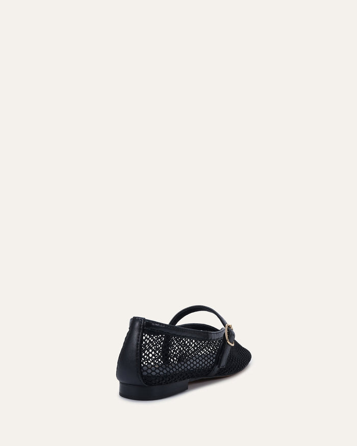 AIDA CASUAL FLATS BLACK MESH