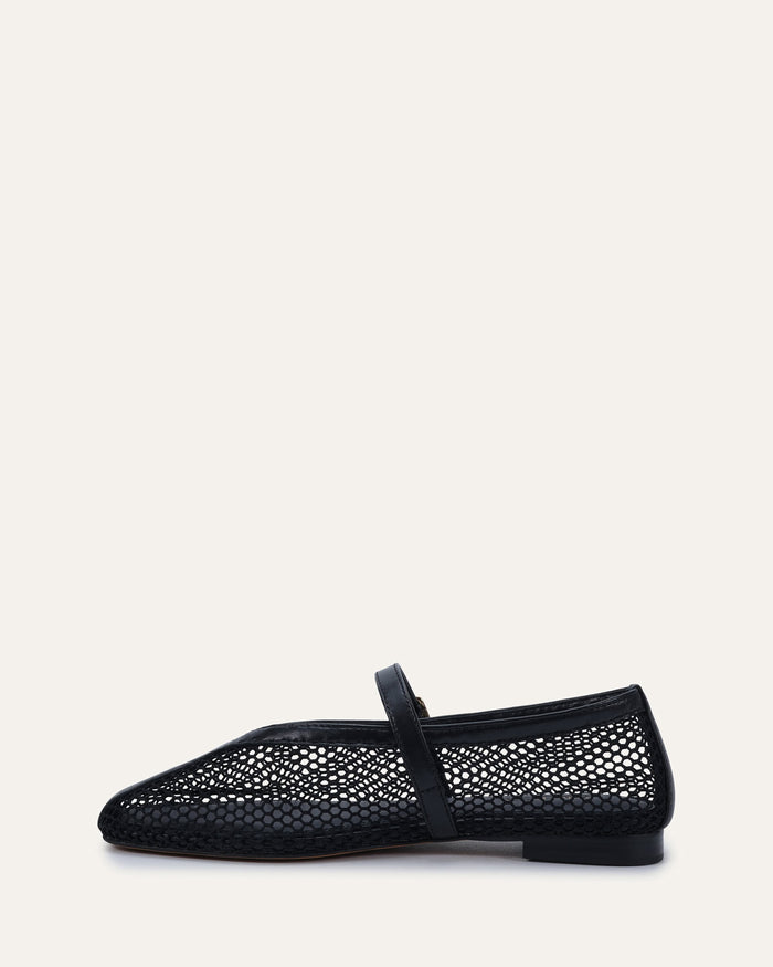 AIDA CASUAL FLATS BLACK MESH