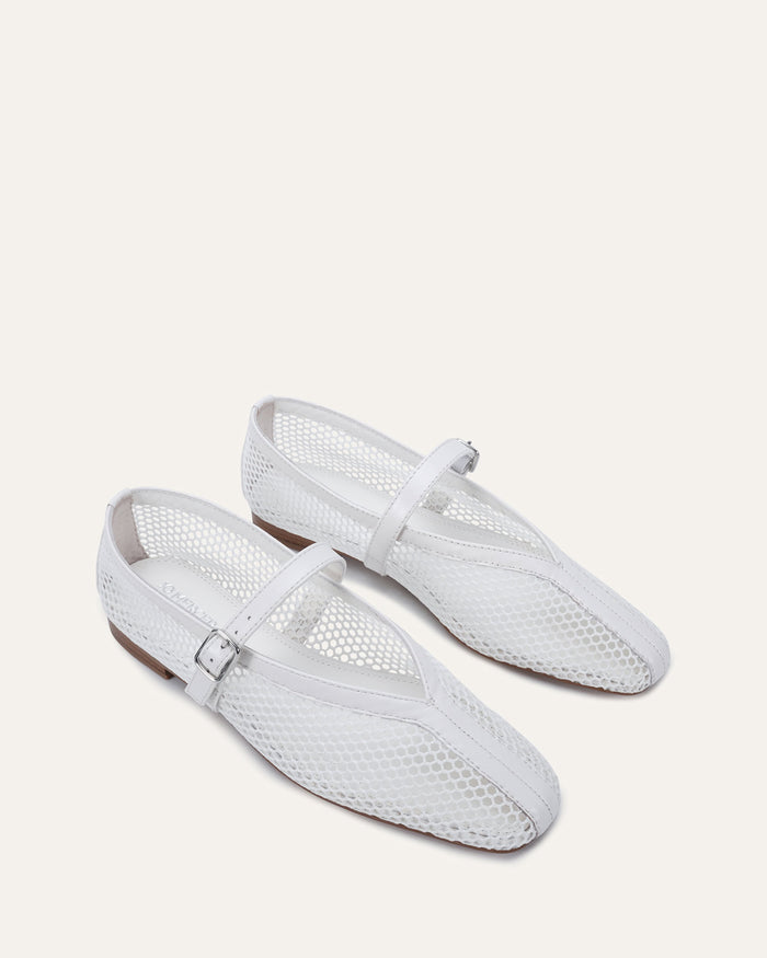 AIDA CASUAL FLATS WHITE MESH