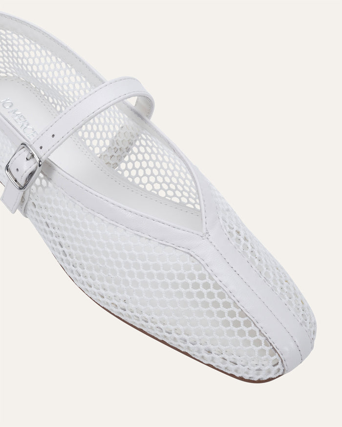 AIDA CASUAL FLATS WHITE MESH