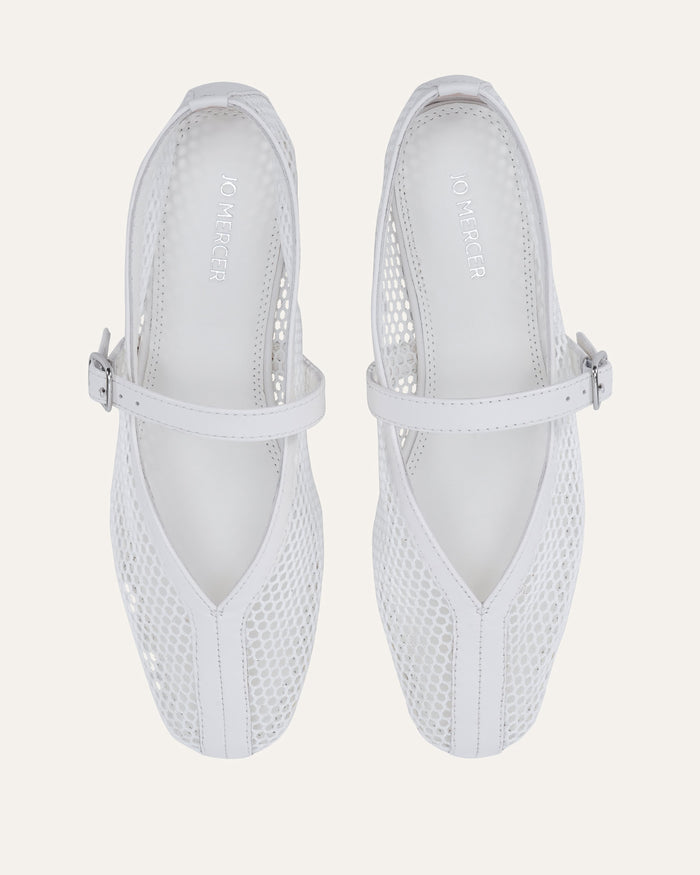 AIDA CASUAL FLATS WHITE MESH