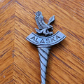 Alaska Eagle Wildlife State Collectible Travel Souvenir Spoon 4" Pewter