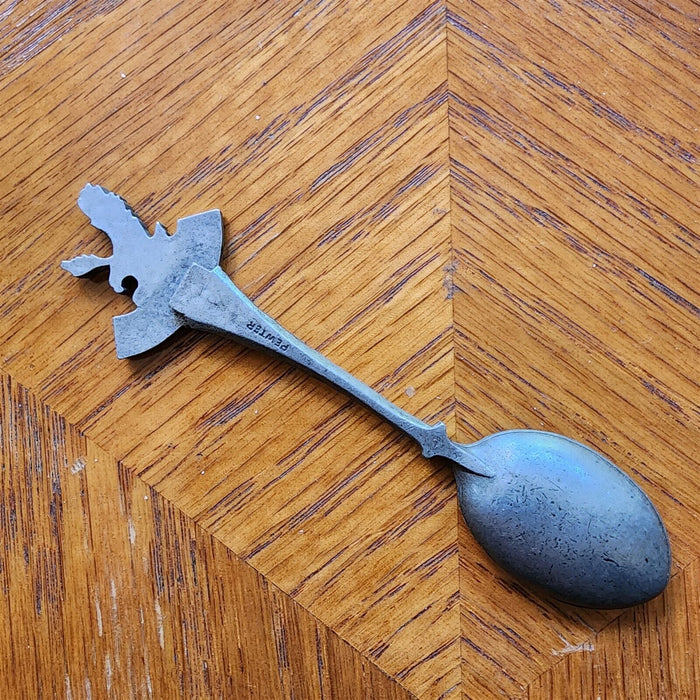 Alaska Eagle Wildlife State Collectible Travel Souvenir Spoon 4" Pewter