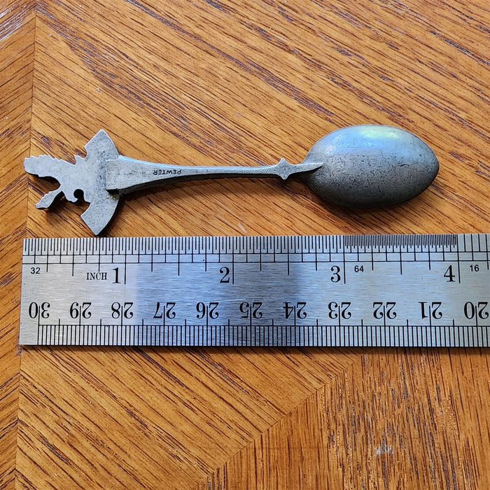 Alaska Eagle Wildlife State Collectible Travel Souvenir Spoon 4" Pewter