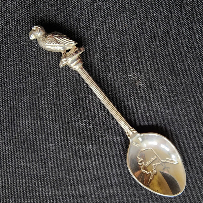 Alaska Horned Puffin Collectible Souvenir Spoon 4.5" (11cm) Silver Plated