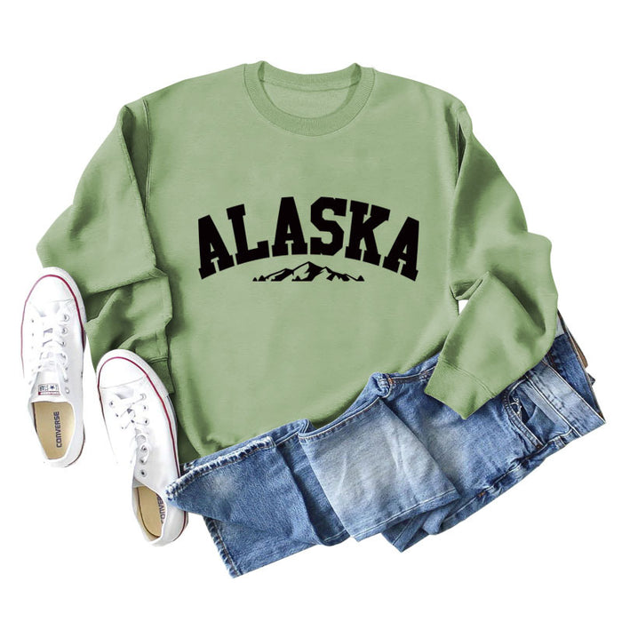 Olive green sweater (black font) / S