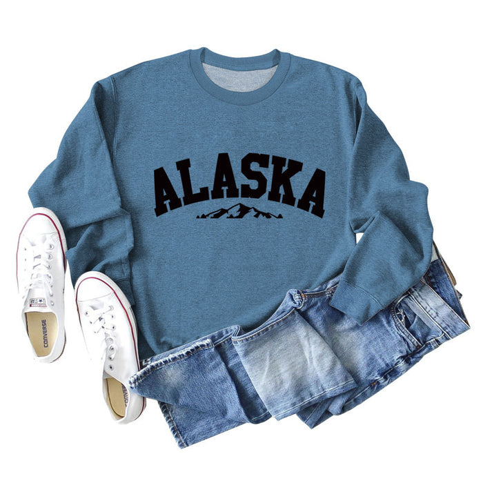Blue sweater (black font) / S