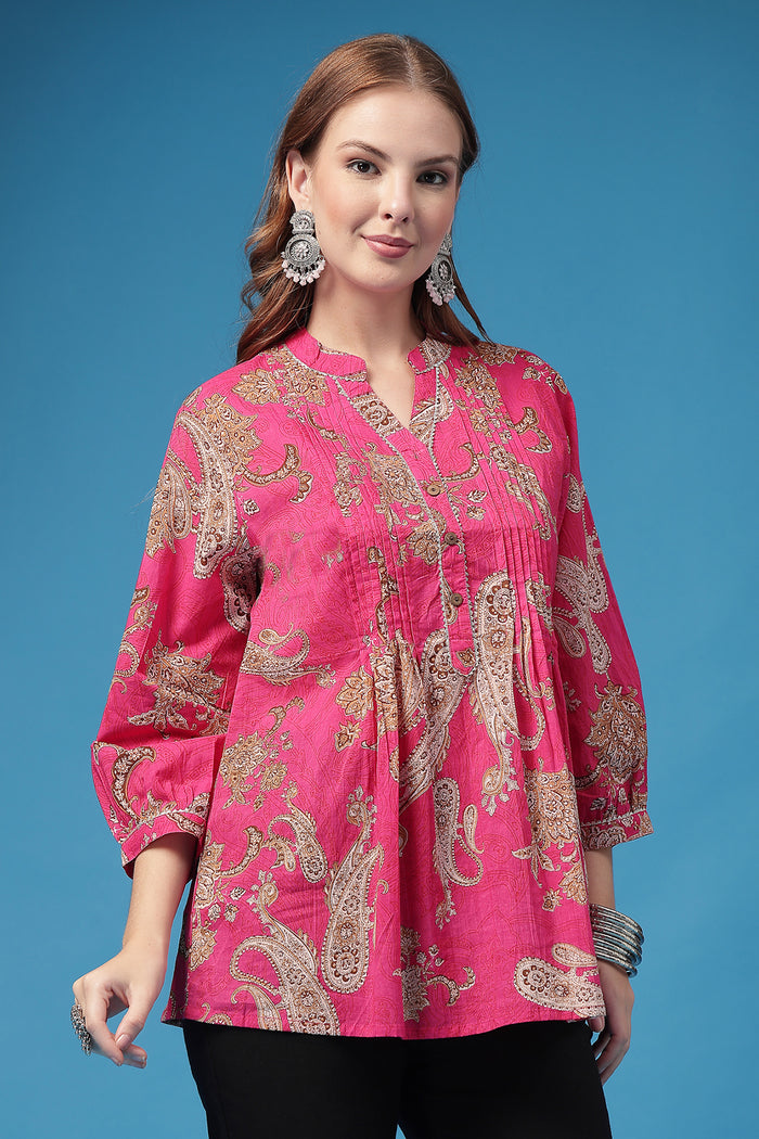 Fuchsia Feeding Top; stretch neckline allows fast breastfeeding access.
