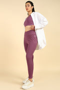 Rosewood Ribbed Cotton Mom Legging; stretch fit provides comfort and style for daily mom wear.