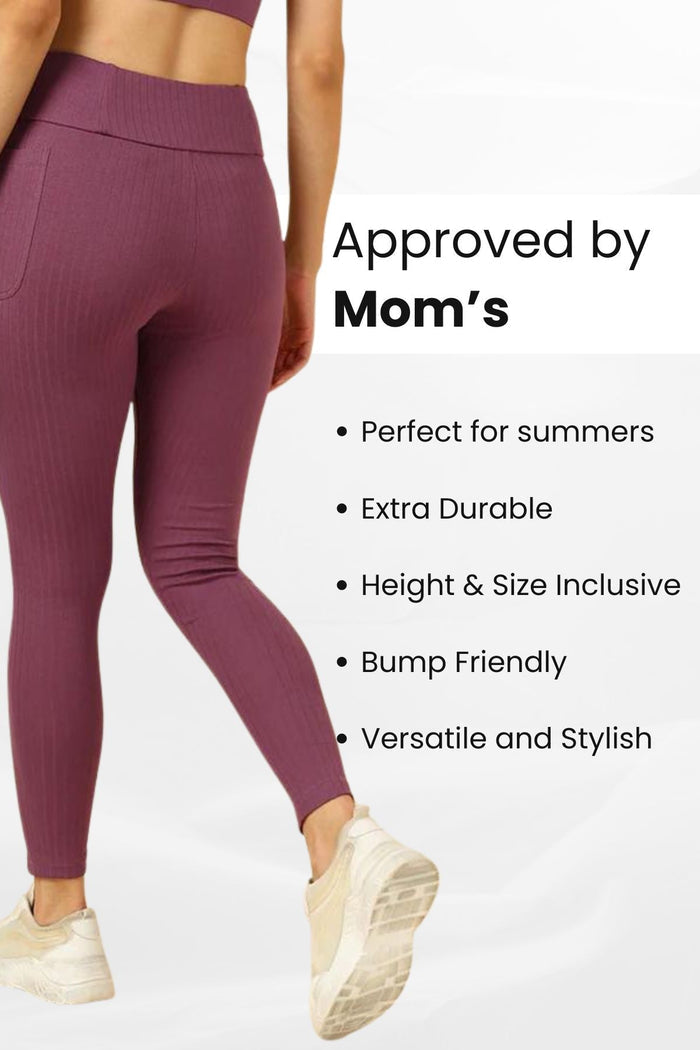 Rosewood Cotton Mom Legging length; length covers ankle to waist for all seasons.