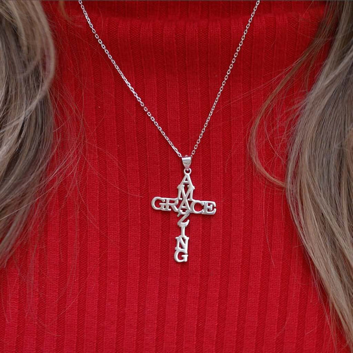 Amazing Grace Cross Necklace